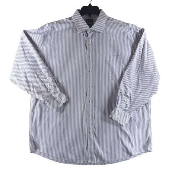 Jos. A. Bank Other - Jos. A. Bank 17.5-34 Traveler's Collection Button Down Striped Purple White